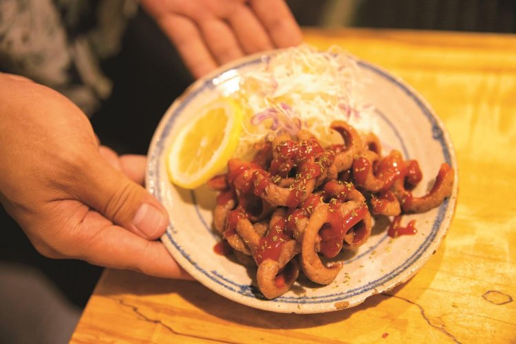 深夜食堂の赤いタコタコウィンナー539円。