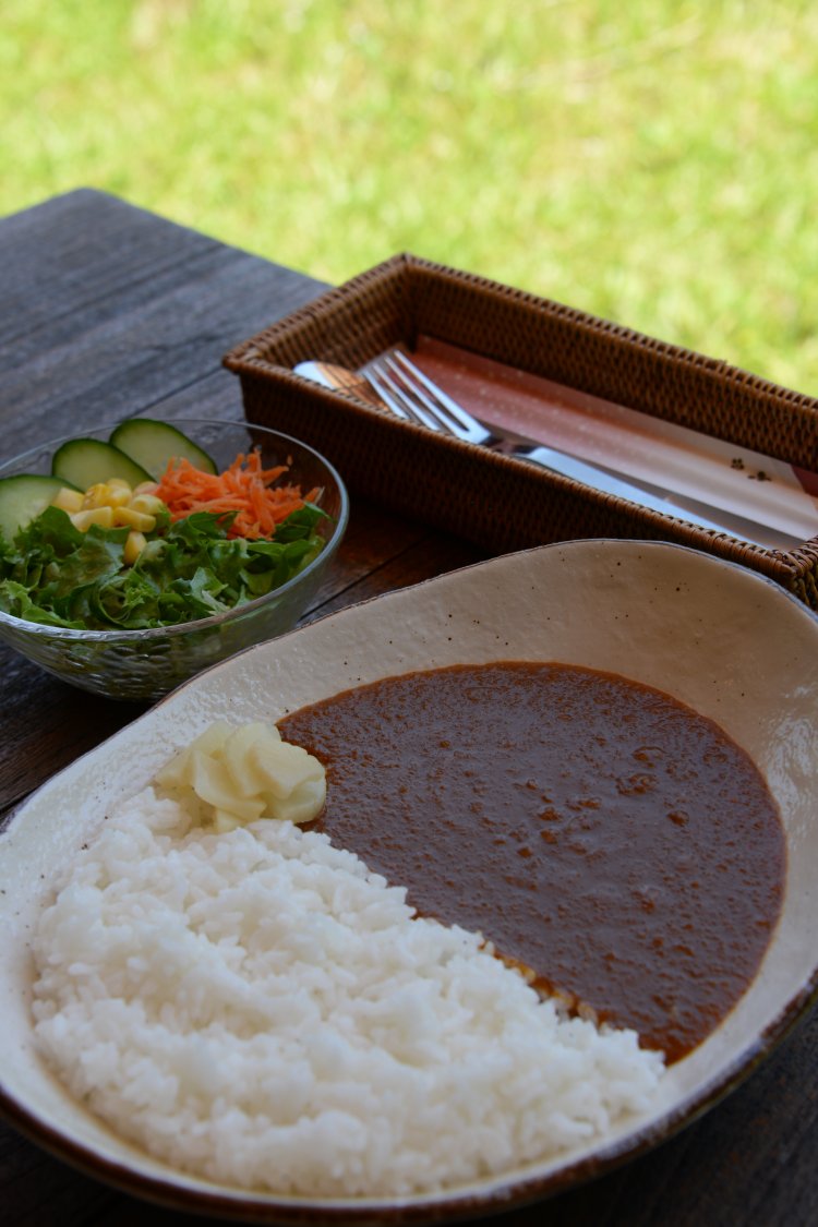 辛さが選べるオーロラカレー860 円は、店を引き継いだ眞臣さんの自信作。