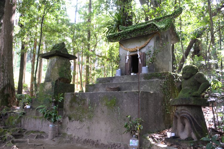 60 あまりの石塔が立ち並ぶ牛床詣所は宮之浦地区の遥拝所。