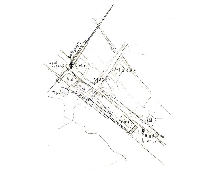 またもやサラサラ～っと描いてくれました。町田に5年住んでる私より、ずっと完璧に記憶されてます。