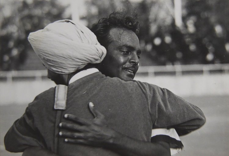 ここで世紀の決戦も。印パ戦争に揺れるインドvsパキスタン決勝戦直後の写真だ（日本ホッケー協会提供）。