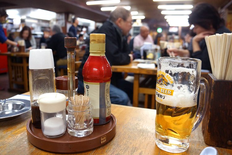 思わず一口でビールを半分