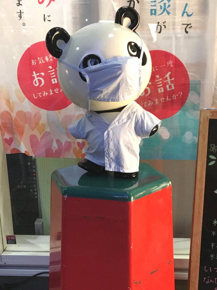 マスク姿のシンシン