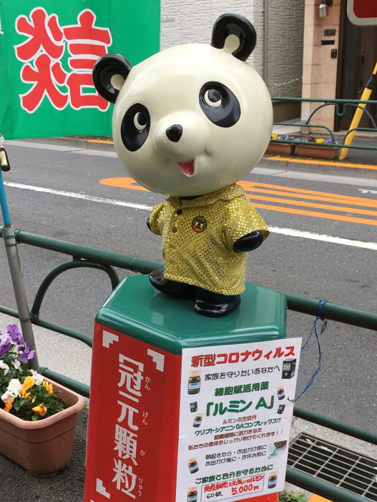 シャツの胸に「SHINSHIN」と書かれたワッペンがついている