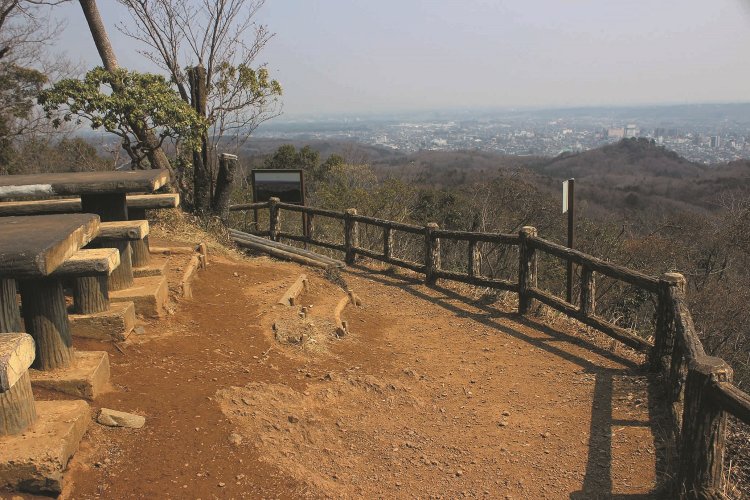 多峯主山山頂。山頂からの眺めはすばらしく、遠く新宿、スカイツリーまで見える。