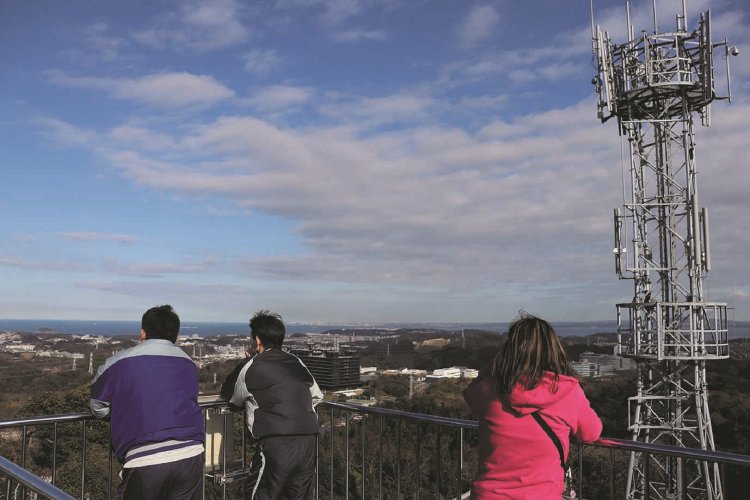武山の展望台。