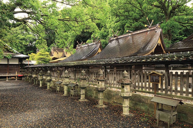 熊野本宮大社の旧社殿の形を再現。2016年世界遺産に追加登録された。
