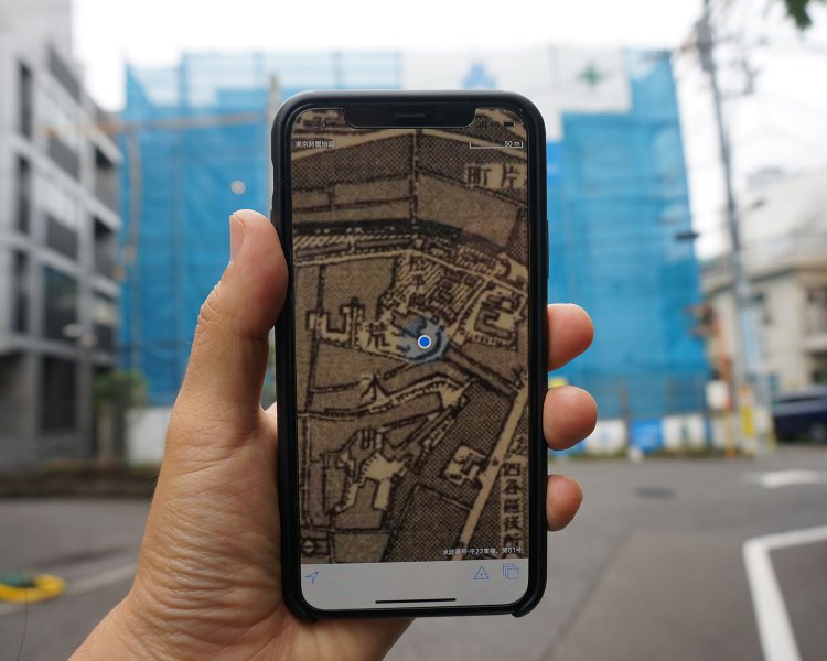 「東京時層地図」の明治のおわり（110年前）の地図で屋敷のあった場所は……。