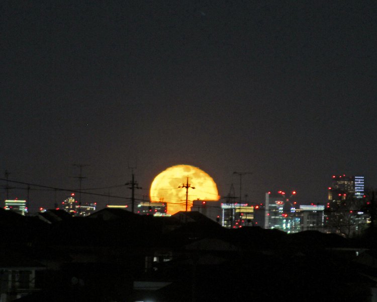 自分の待ち場で月の出を見る。月の出はもうひとつのご来光。