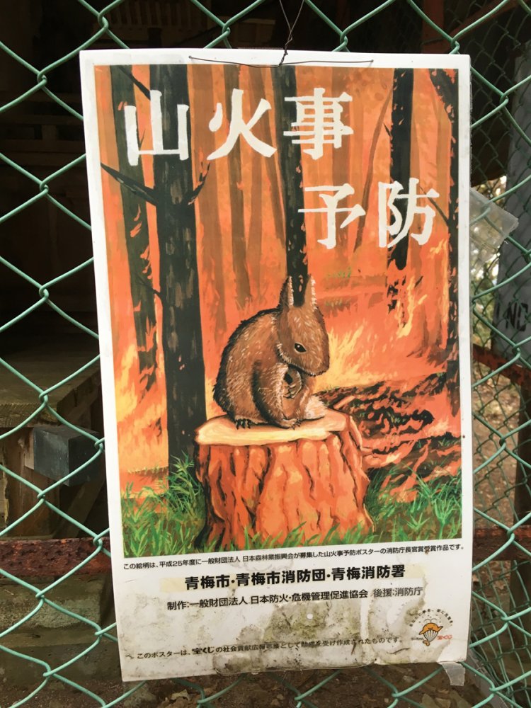 岩茸石山のもの悲しいリスポスター（2018年）