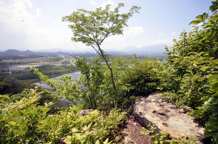 富士山山頂より。登り口は東側にある。詳しくは道の駅の交流館で。
