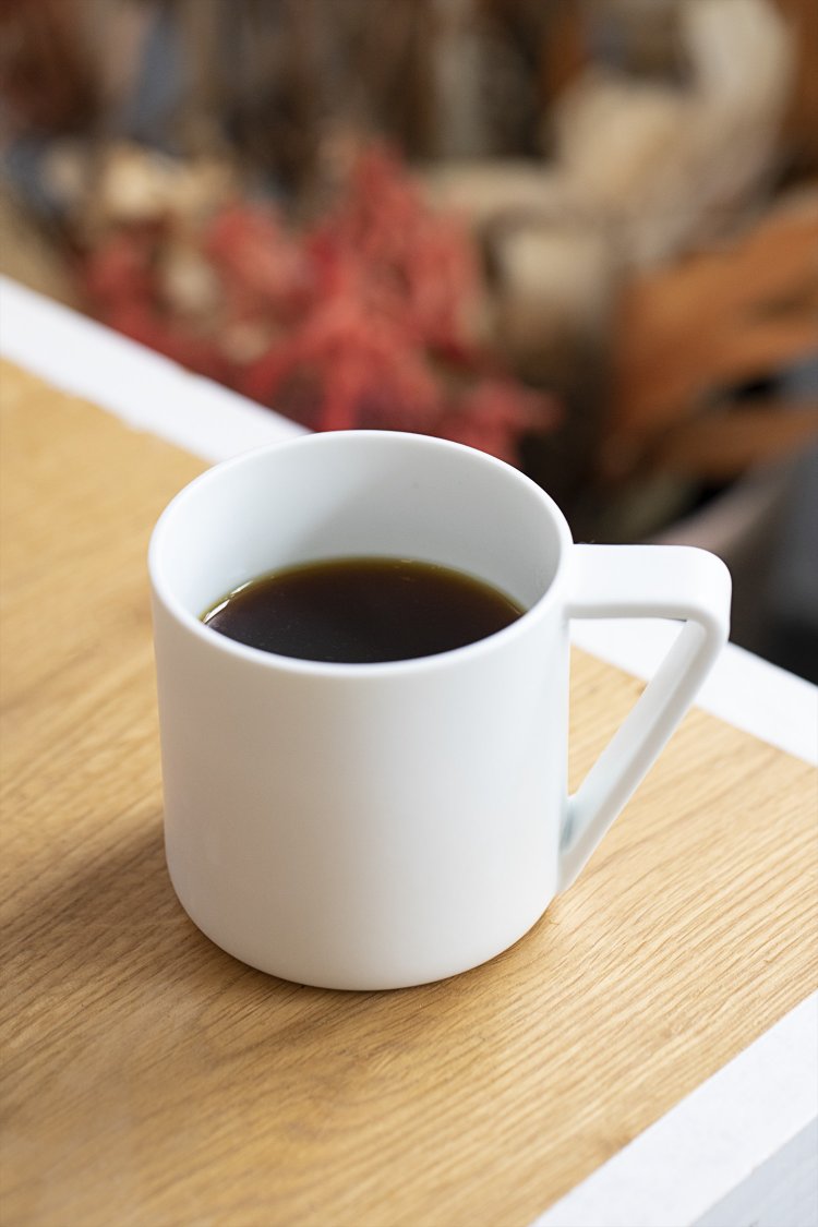 ドリップコーヒー500円。豆はご主人の中田真さんが焙煎、全4種。