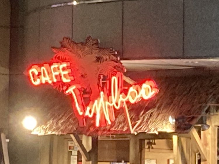 店名ネオンは筆記体がよく似合う（2020年撮影・錦糸町）