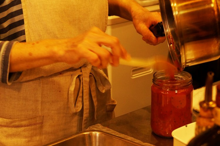 トマトソースも手づくりで。