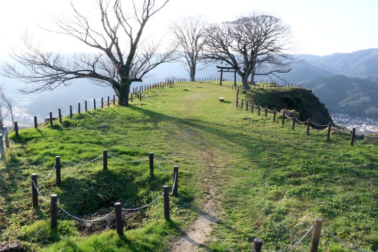 三の丸。手前の陥没した部分は井戸の跡？