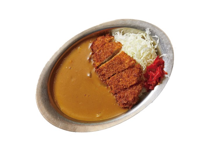 ラードで揚げたトンカツがのったカツカレー1000円。醤油やみりんが隠し味の懐かしい味。