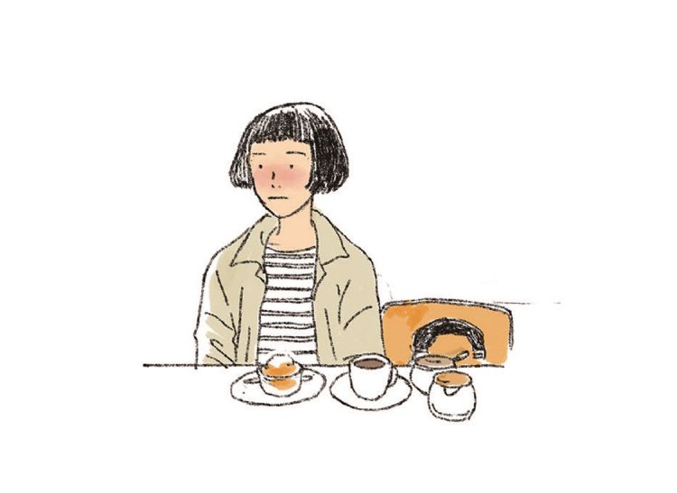 『こけし屋』本館2階の喫茶室。 『西荻夫婦』単行本のカバ ーそでの写真もこの場所。