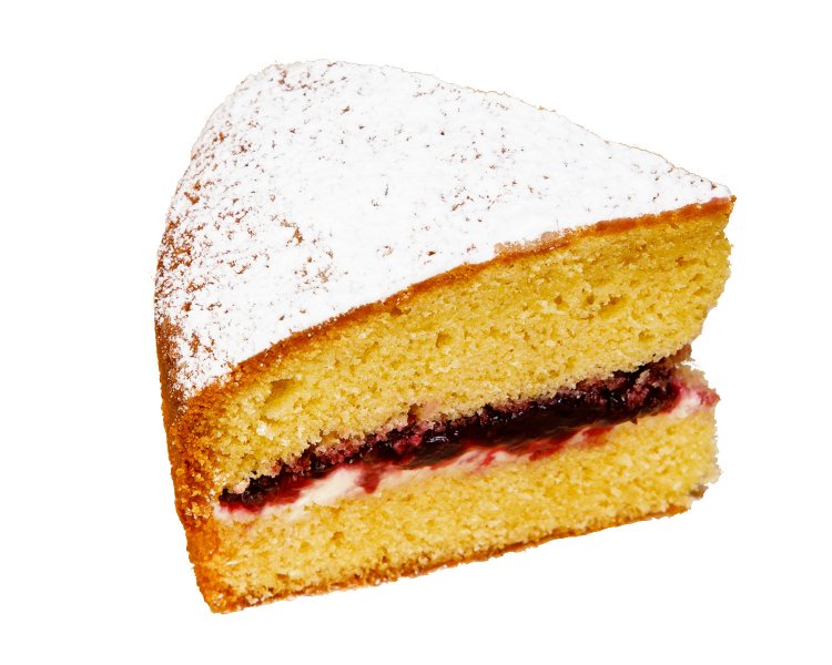 平飼い卵ときび砂糖のビクトリアケーキ（ブラックベリージャム）680円／穏やかな卵の風味が鼻腔（びこう）をくすぐり、川越産ブラックベリーの酸味がじわり。美味なハーモニーにうっとり。