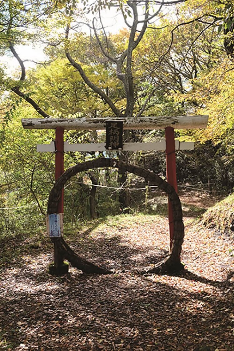 足柄明神跡の入り口。