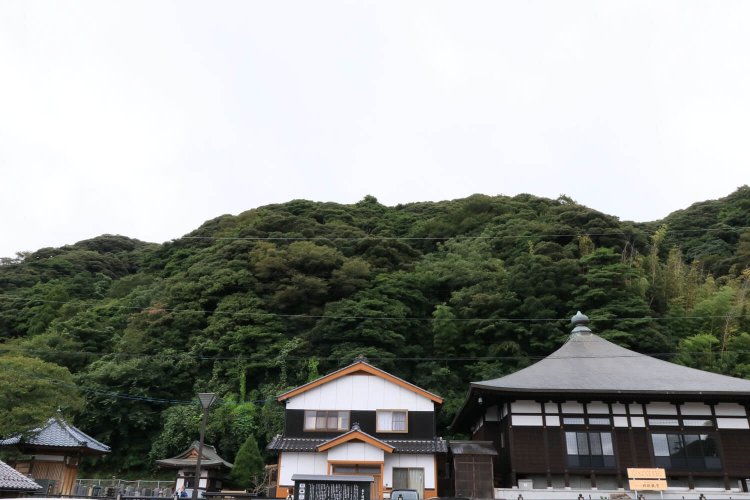 （中央部）上写真の続き。金前寺の真上あたりまでが金ヶ崎城。