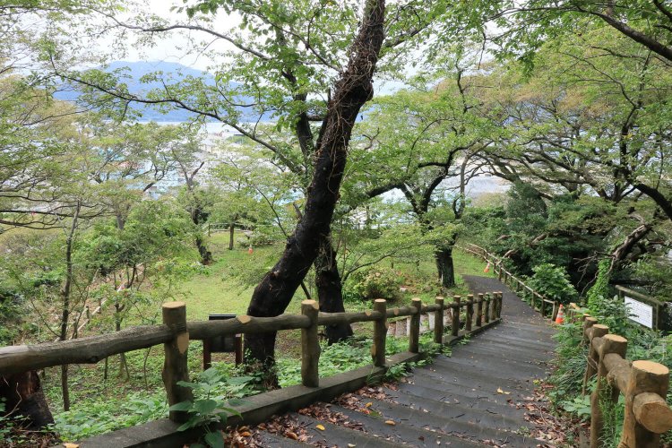見張台にはぴったりな地形の鴎ヶ崎。
