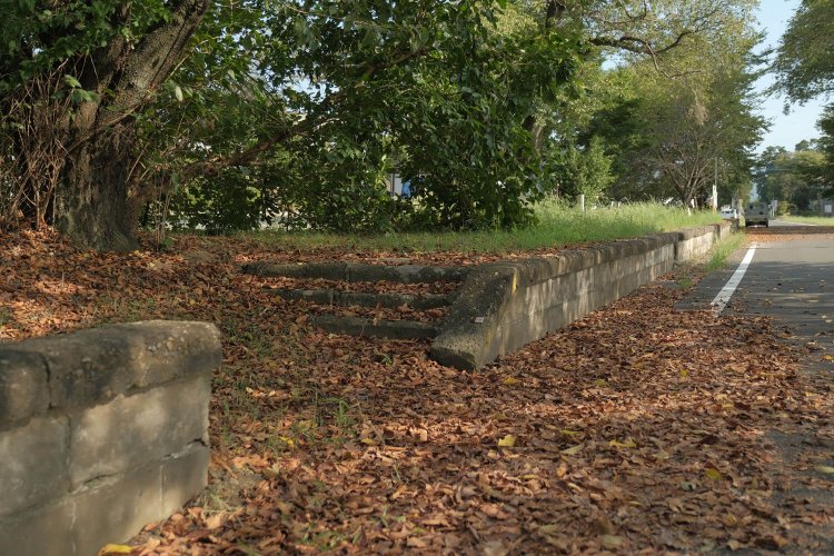 東側のホーム(土浦方面)の欠き取り部分。