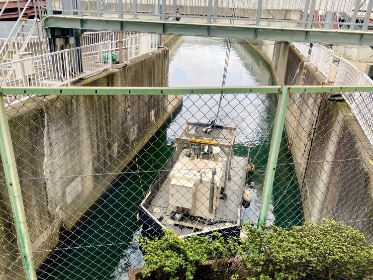 もう少し先で隅田川に注ぐ石神井川。