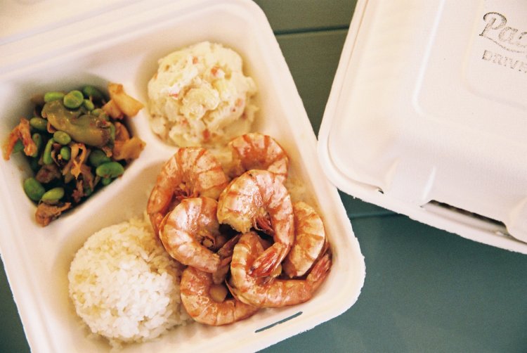 ガーリックシュリンププレート1450円。