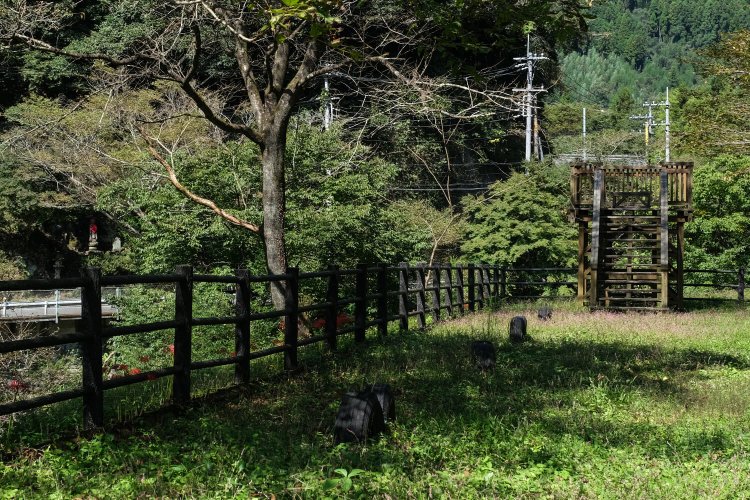 遊歩道の突き当たりには立派な展望台があるが渓谷の眺めはいまひとつ。