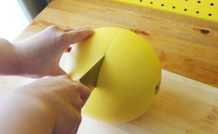 私の手が小さいのではない。晩白柚がでかいのだ。