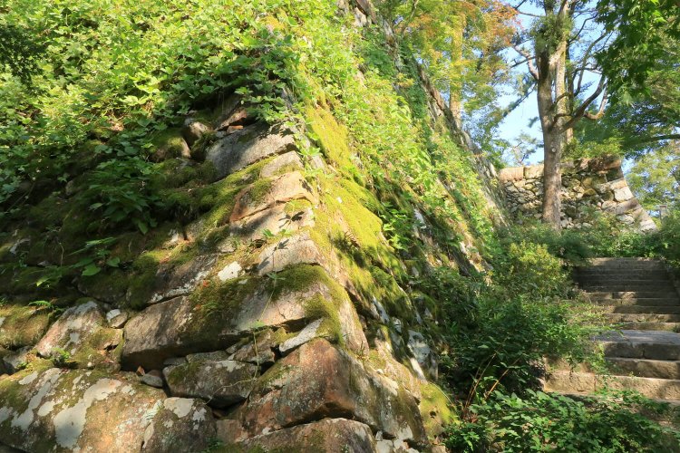 天守石垣の角から横矢方面。