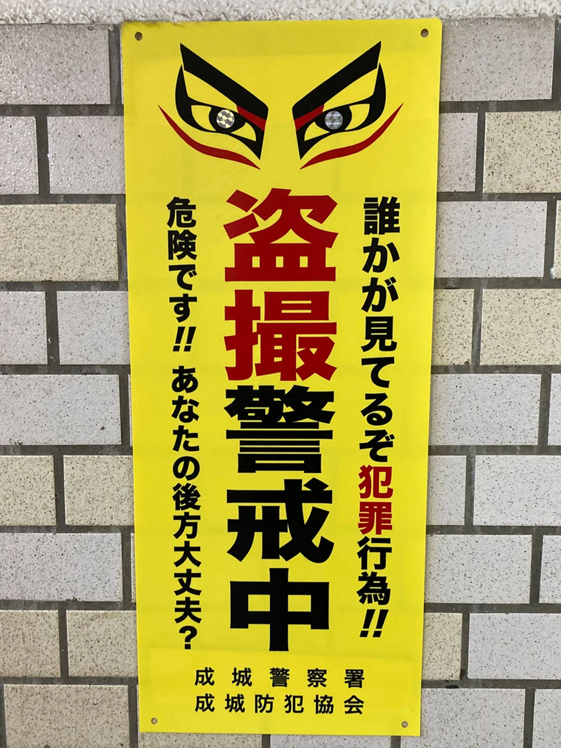 街のあちこちで にらまれる にらむ目 ステッカーが我々に訴えかけるもの さんぽの壺 さんたつ By 散歩の達人