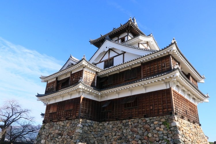 二の丸から見た福知山城天守。