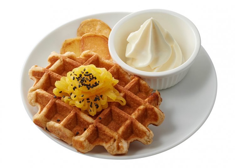 フードメニューのワッフルいもあん。