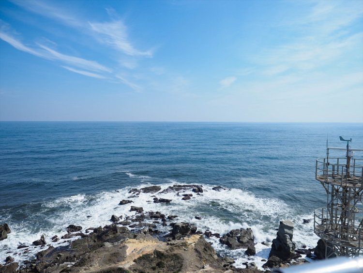 灯台のバルコニーから爽快な眺め。