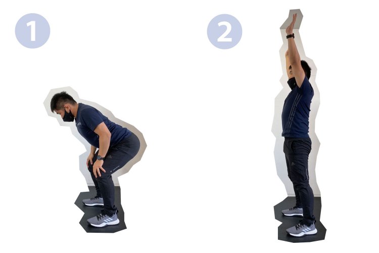 お尻を後ろに引く意識をして膝が、つま先よりも前に出ないように！