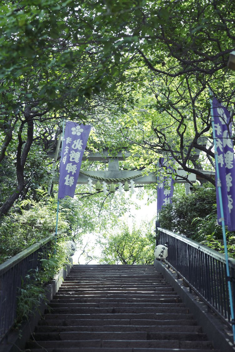 石段は上り下りして百八段。行き帰りで煩悩が消えるという人もいる。