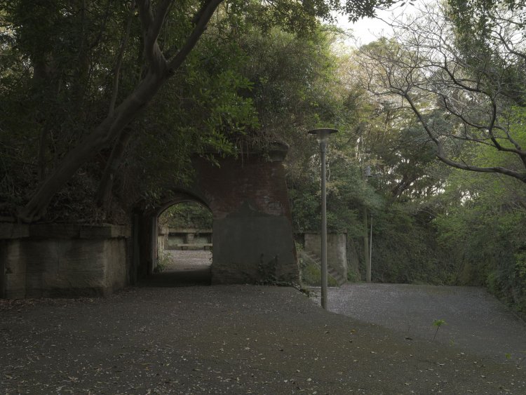 左部分の砲座から来た道をみる。