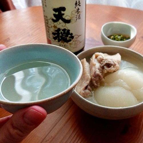骨つき鶏と新玉ねぎのくたくた煮に「天穏」【山内聖子の偏愛する日本酒とつまみの話】