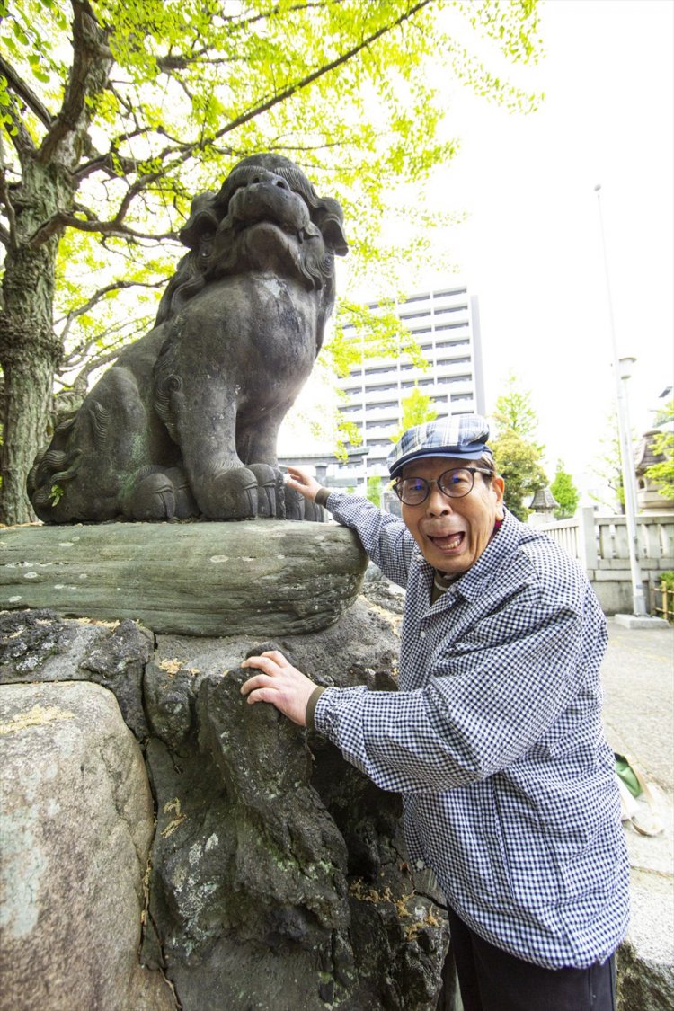「狛犬に合ったらね、必ず触るんですよ！」