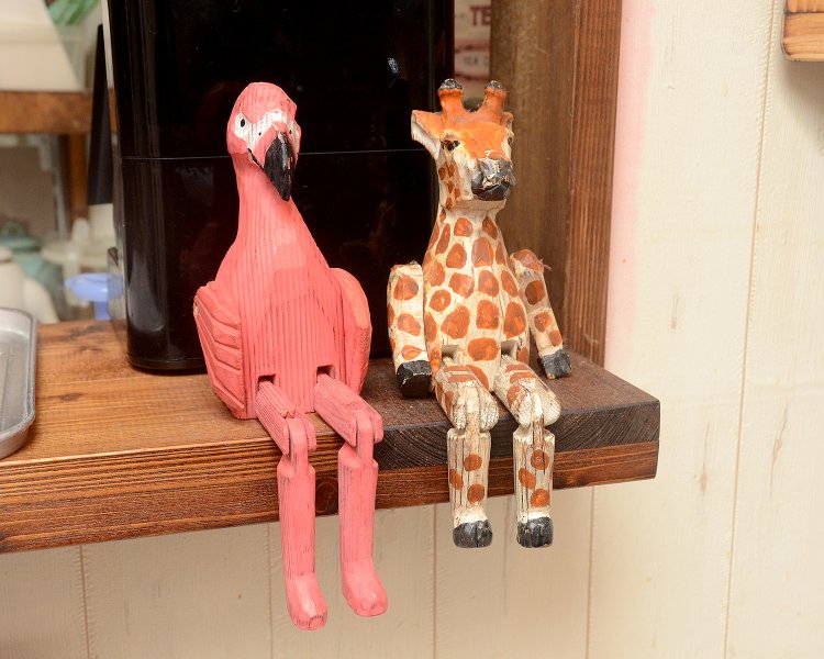 店内にはこうした可愛いオブジェも。他にも小さな子供向けなおもちゃの用意もある。