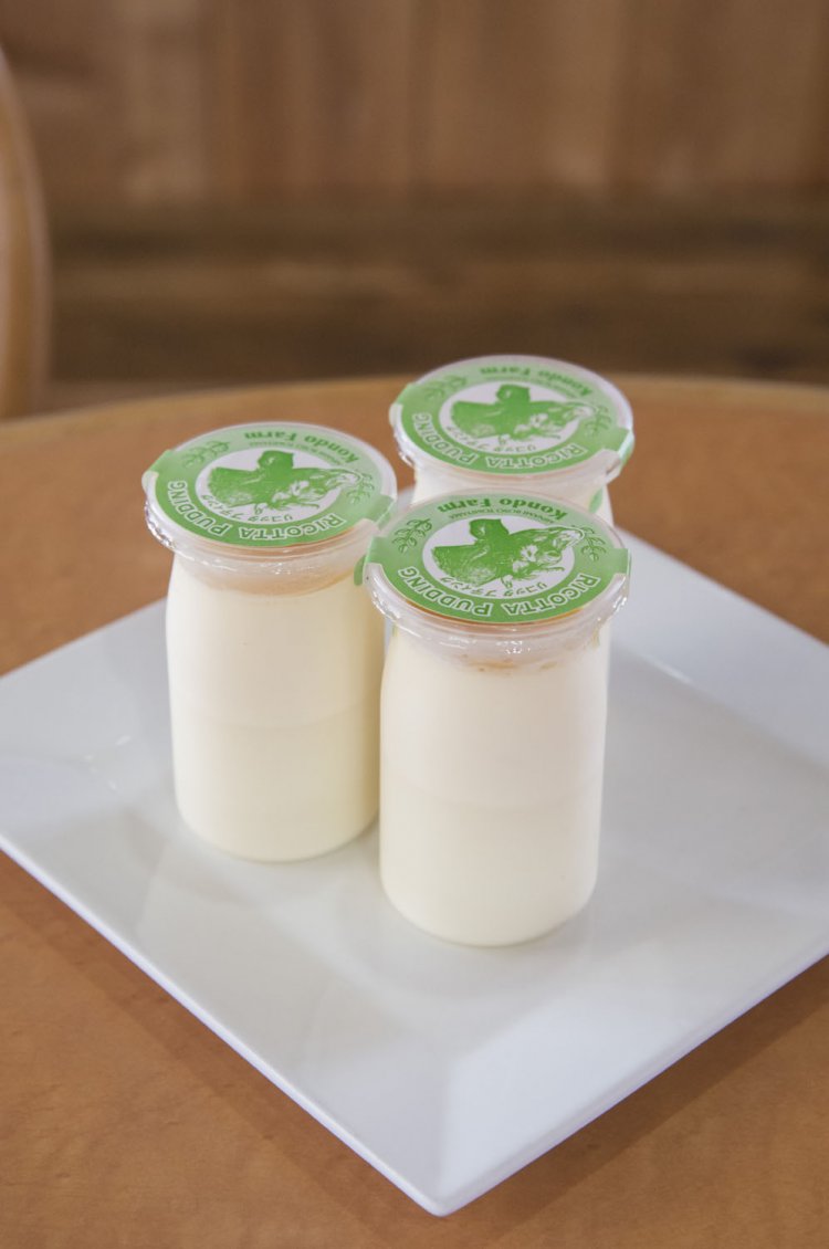 リコッタプディング350円（1個）。添加物不使用のピュアなプリン。