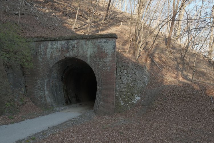 第７トンネルの軽井沢方。ピラスターがなくのっぺらだ。