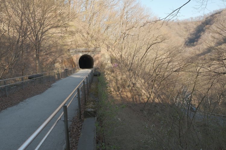 はるか眼下に旧国道が見える。この橋梁もそこそこな高さだ。