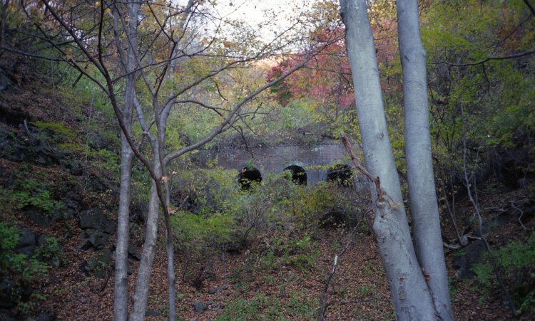 1996年10月17日、自転車で旧国道を下る最中に撮った側壁部分。