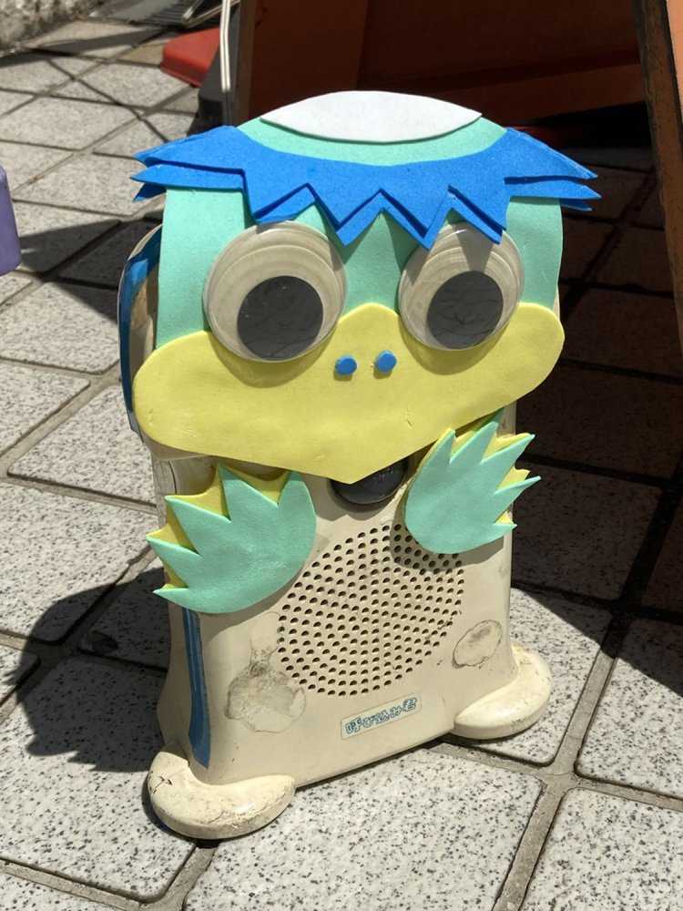 かっぱ橋の屋外に設置されていたかっぱ呼び込み君。割と凝った作りになっている（2020年）