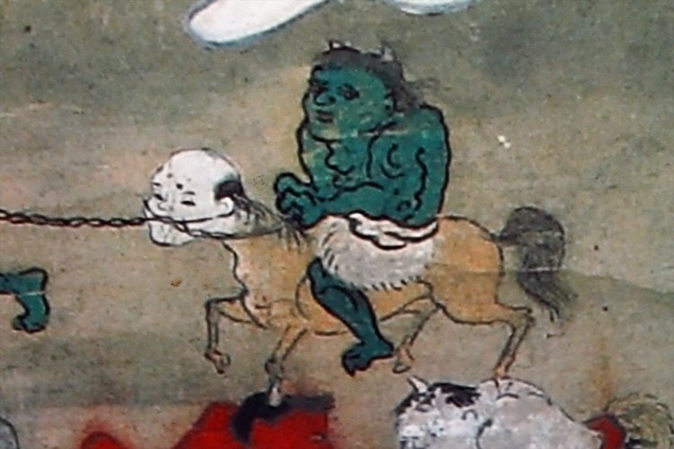 畜生に生まれ変わった亡者。緑鬼が気弱そう。