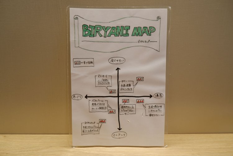 好みのビリヤニを見つけやすいビリヤニマップも用意。