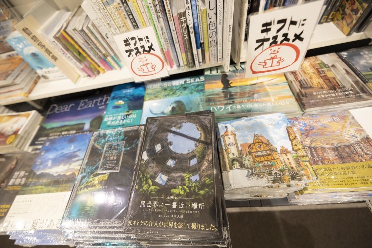 画集や写真集の棚が広い。同じフロアに映画館があり、上映作品と連動した書籍を販売することもある。