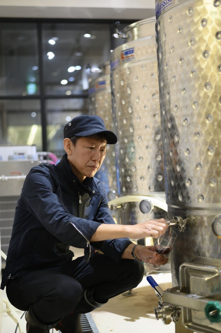 ワイン造りは村上さんが一人で行う。作業効率が鍵。